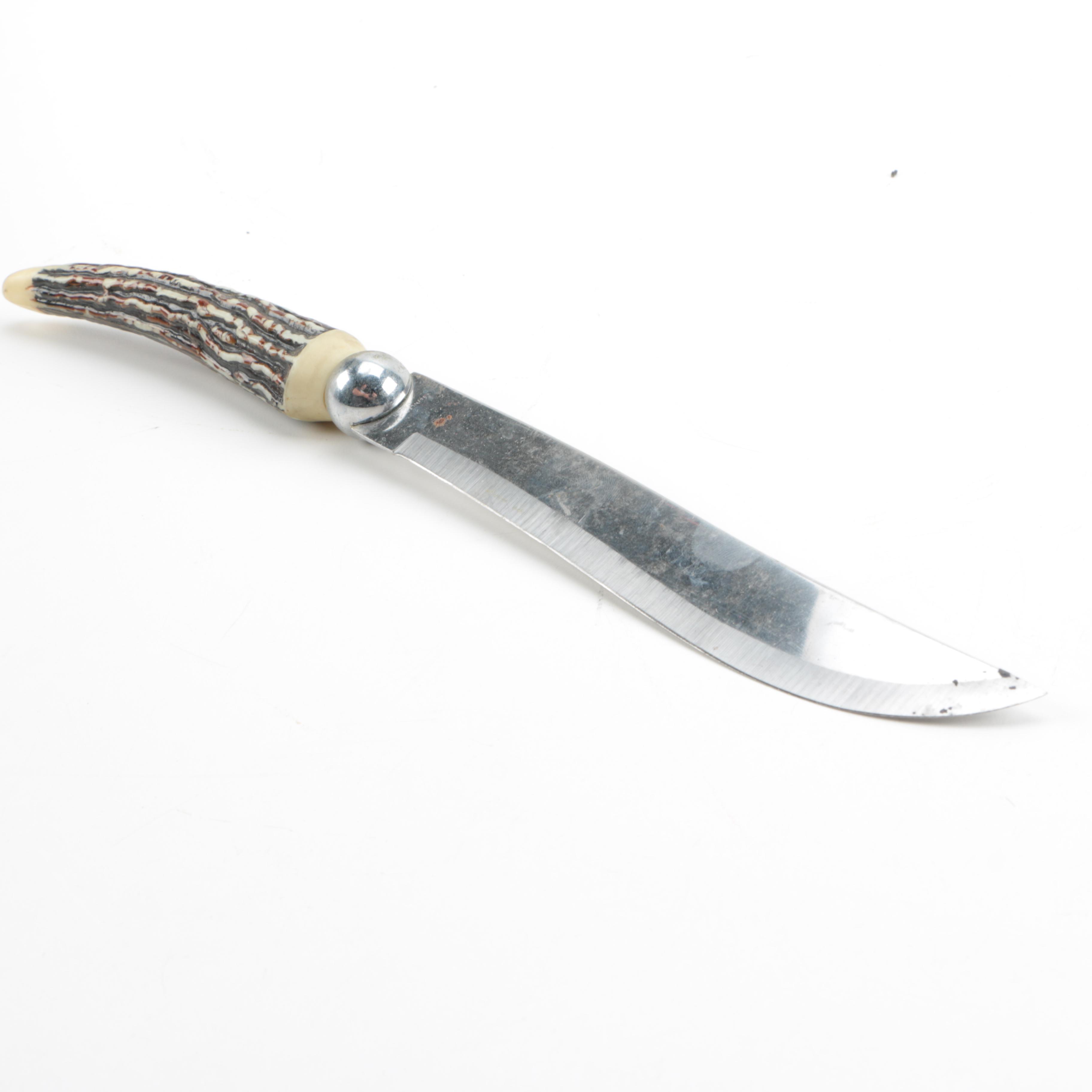 Carving Knife With Bone Style Handle