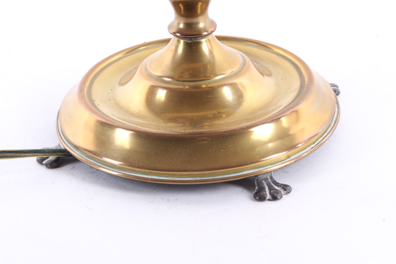 Vintage Brass Bouillotte Style Candelabra Table Lamp