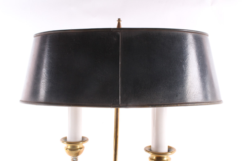 Vintage Brass Bouillotte Style Candelabra Table Lamp