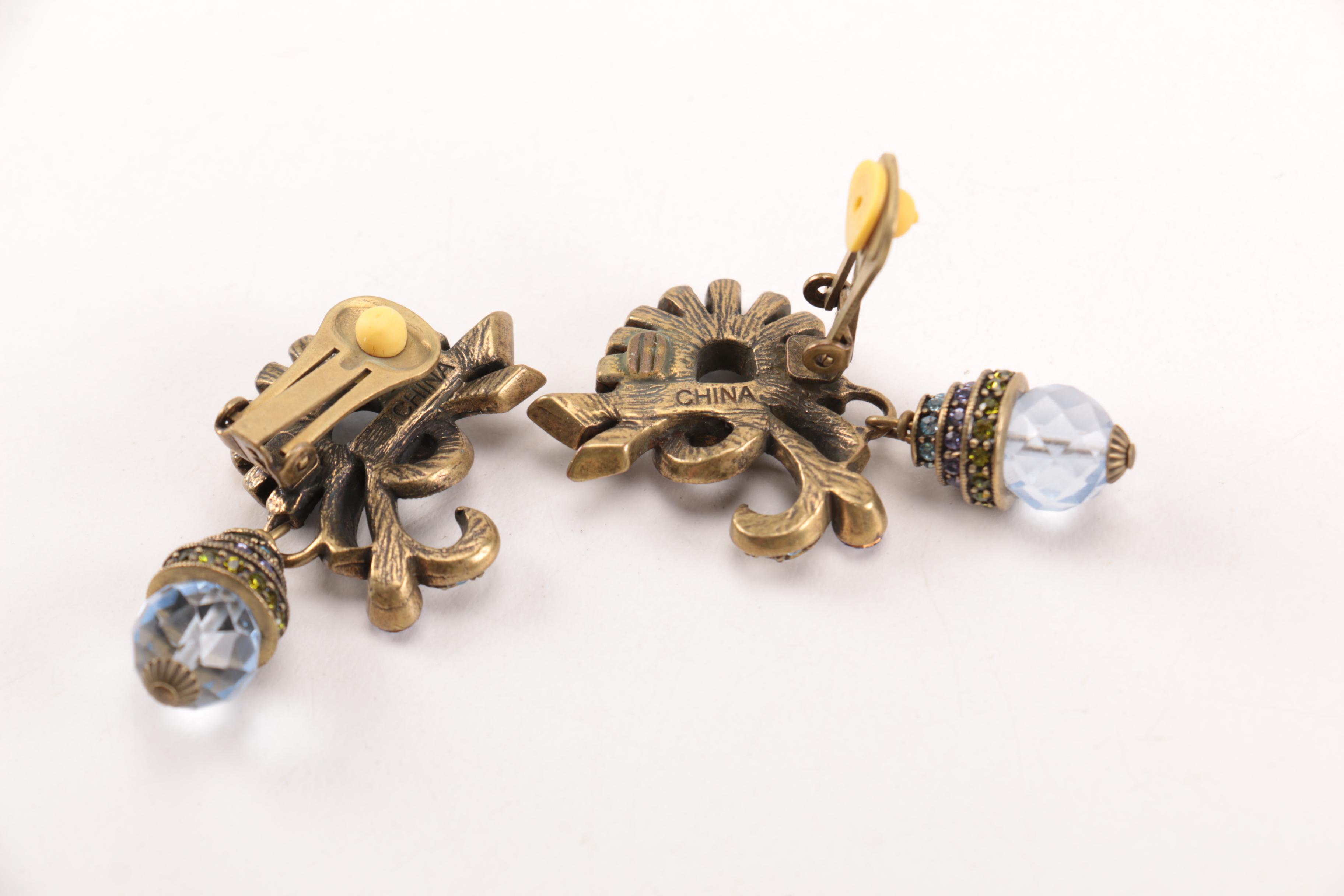 Heidi Daus Earrings and Brooch