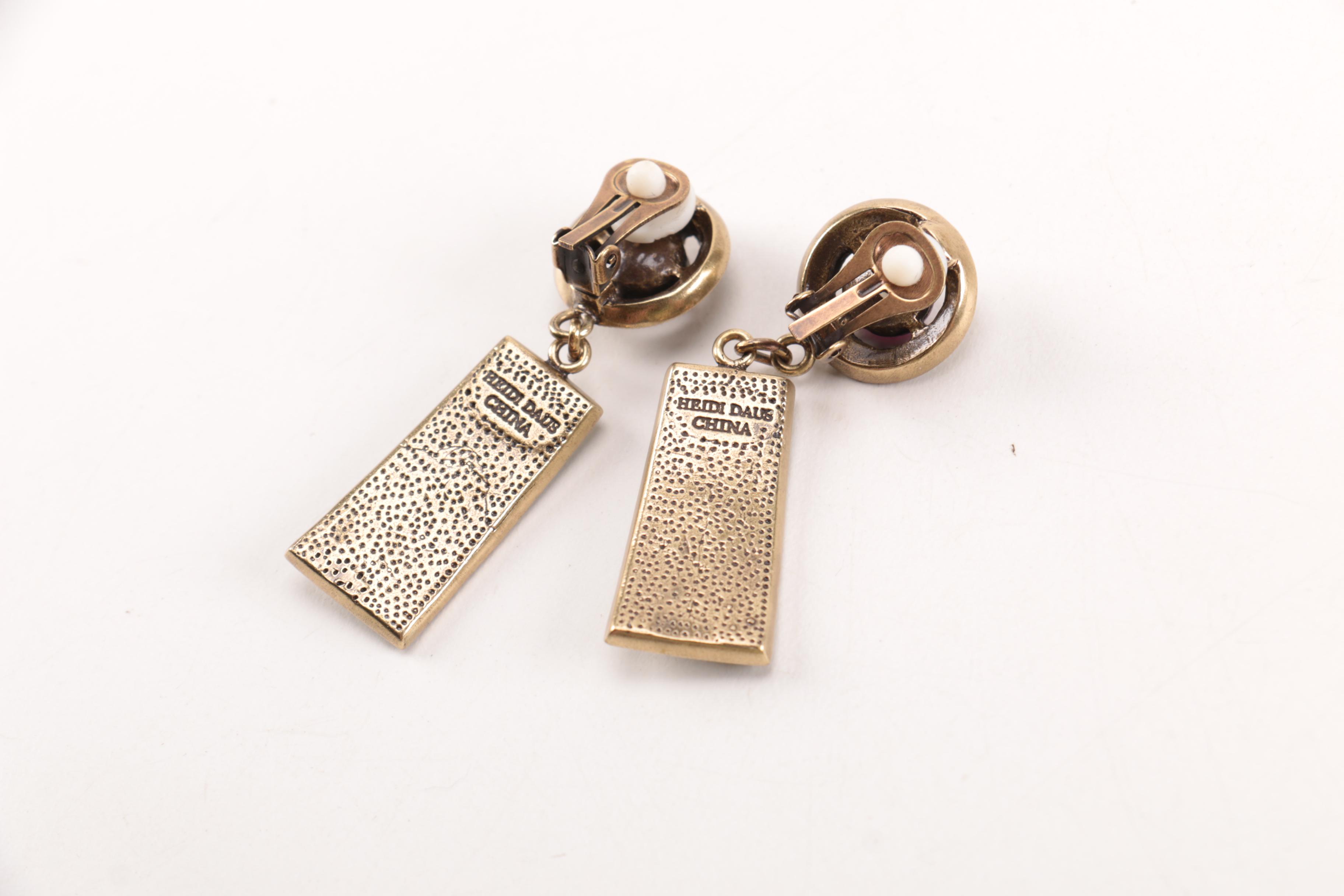 Heidi Daus Earrings and Brooch