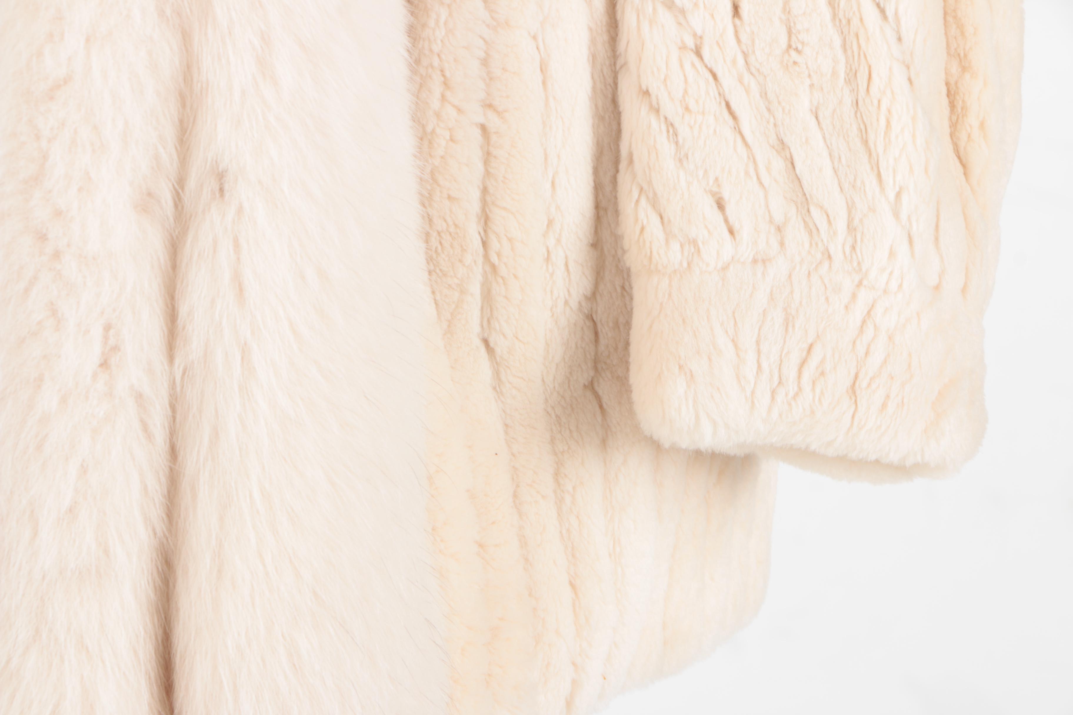 Sheared Canadian Beaver Coat with Fox Trim