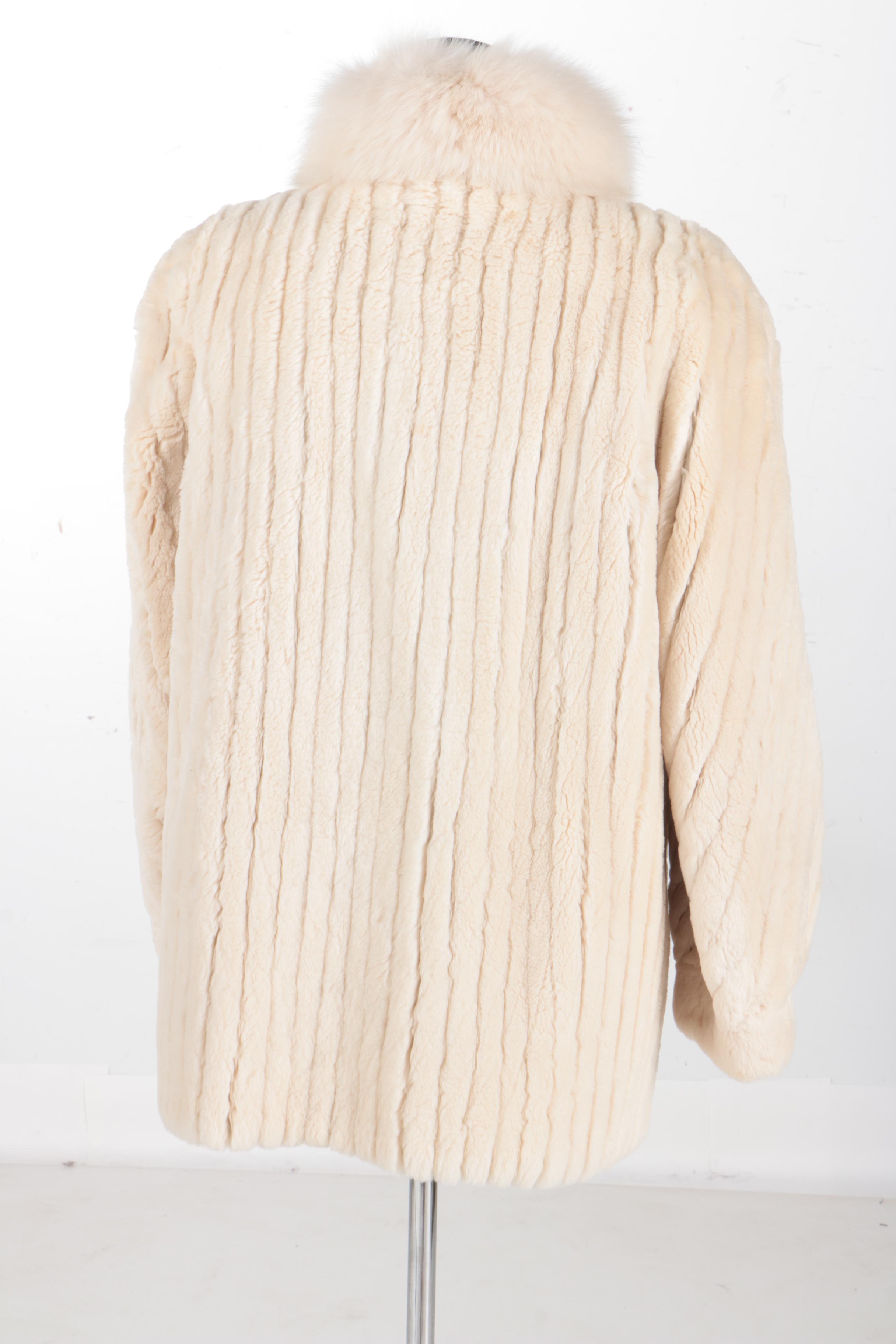 Sheared Canadian Beaver Coat with Fox Trim