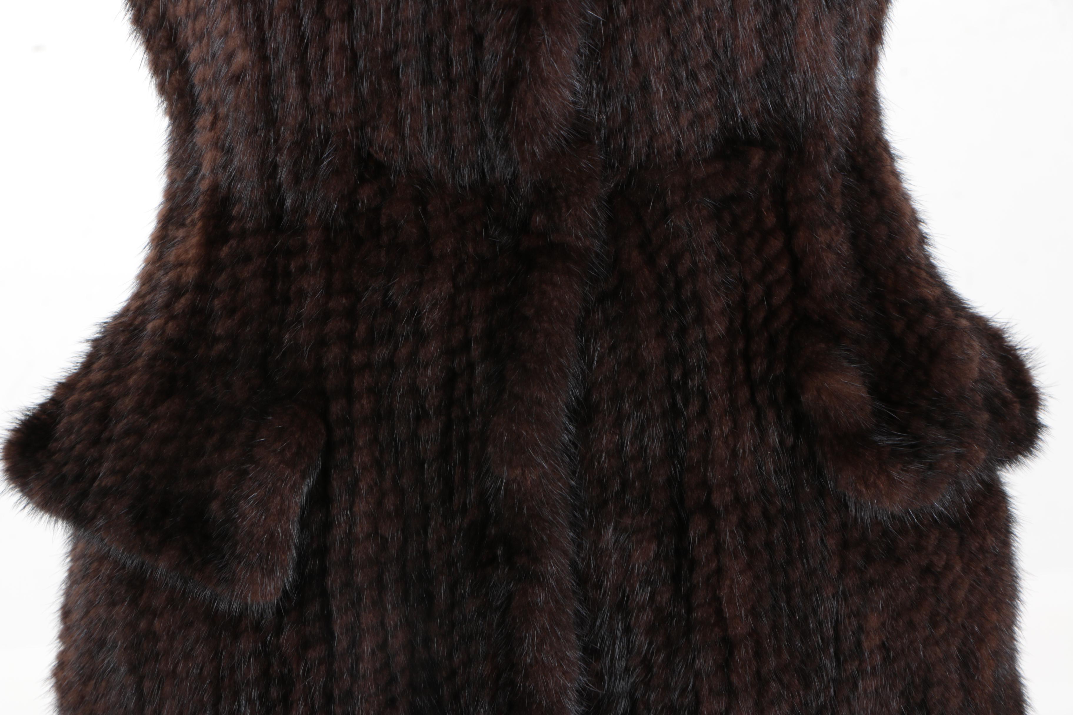 Janucci Women's Mink Hooded Vest