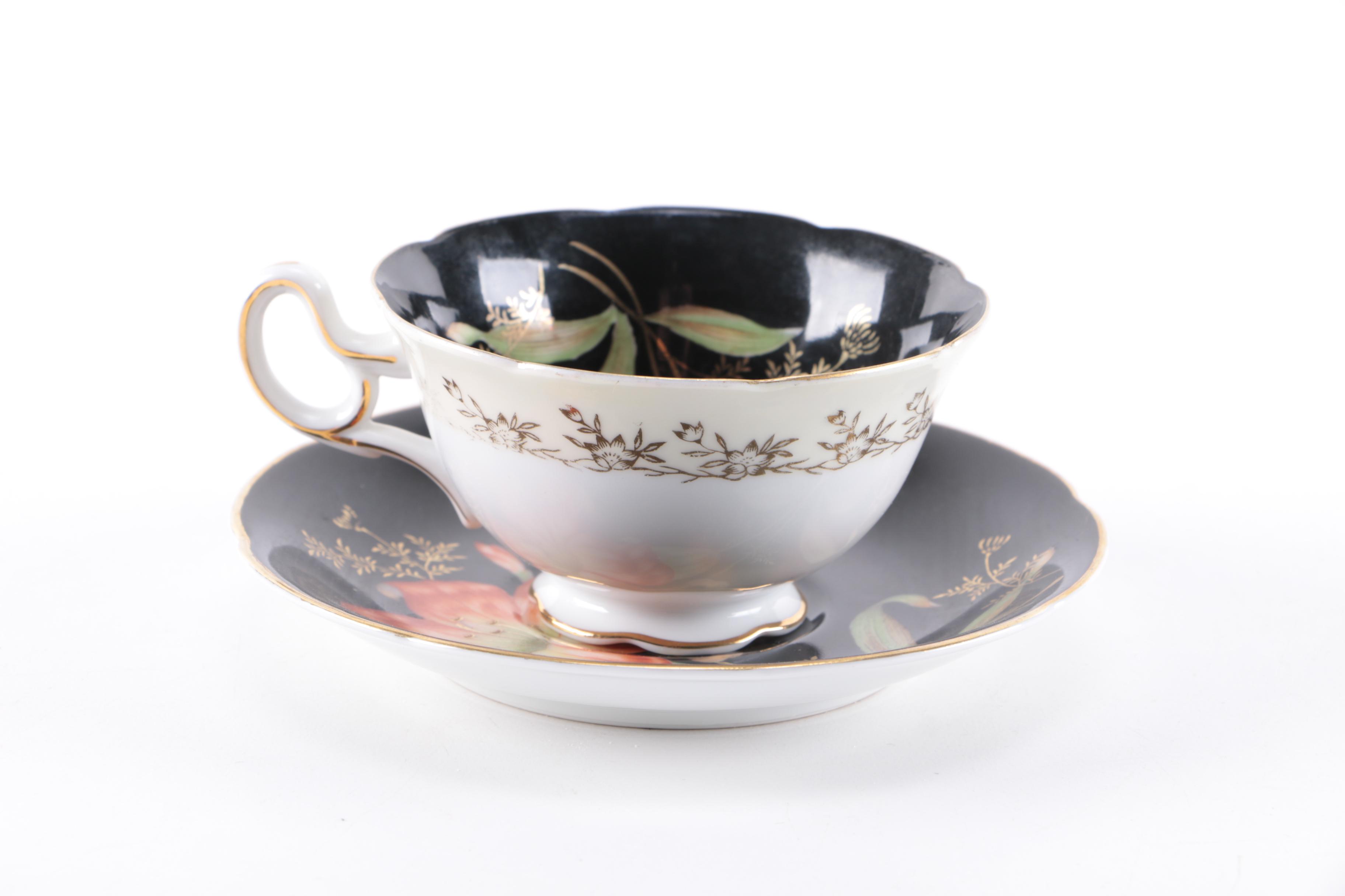 Vintage Set of Five Rossetti Teacups and Saucers