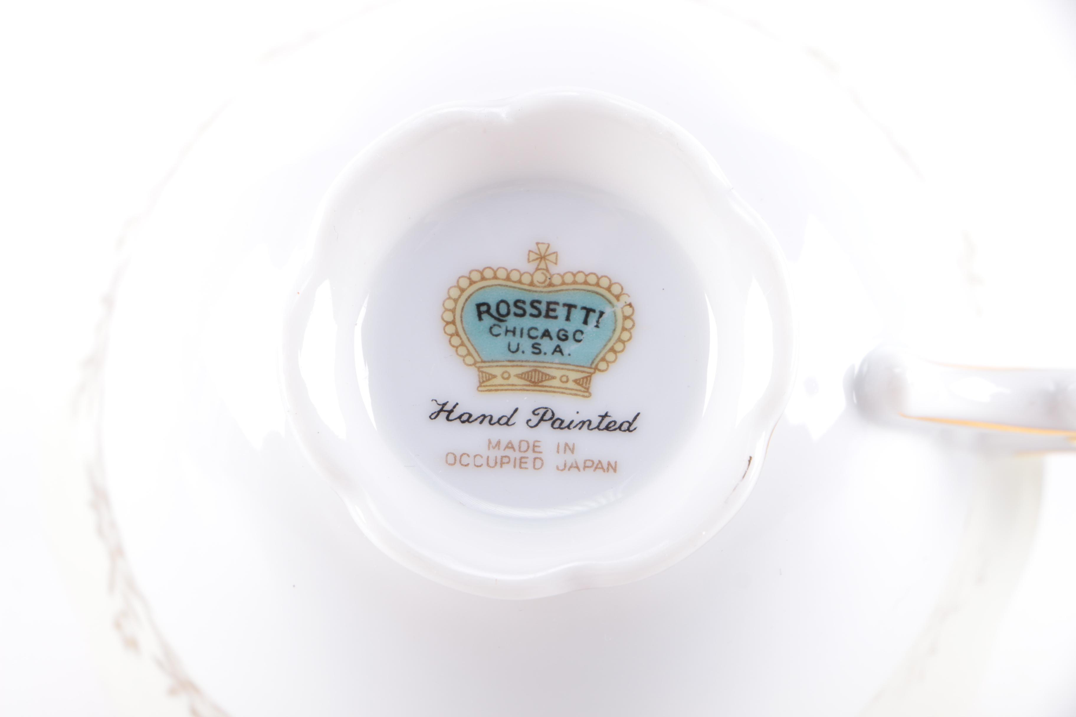 Vintage Set of Five Rossetti Teacups and Saucers