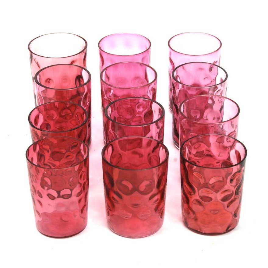 Set of Cranberry Colored Glasses