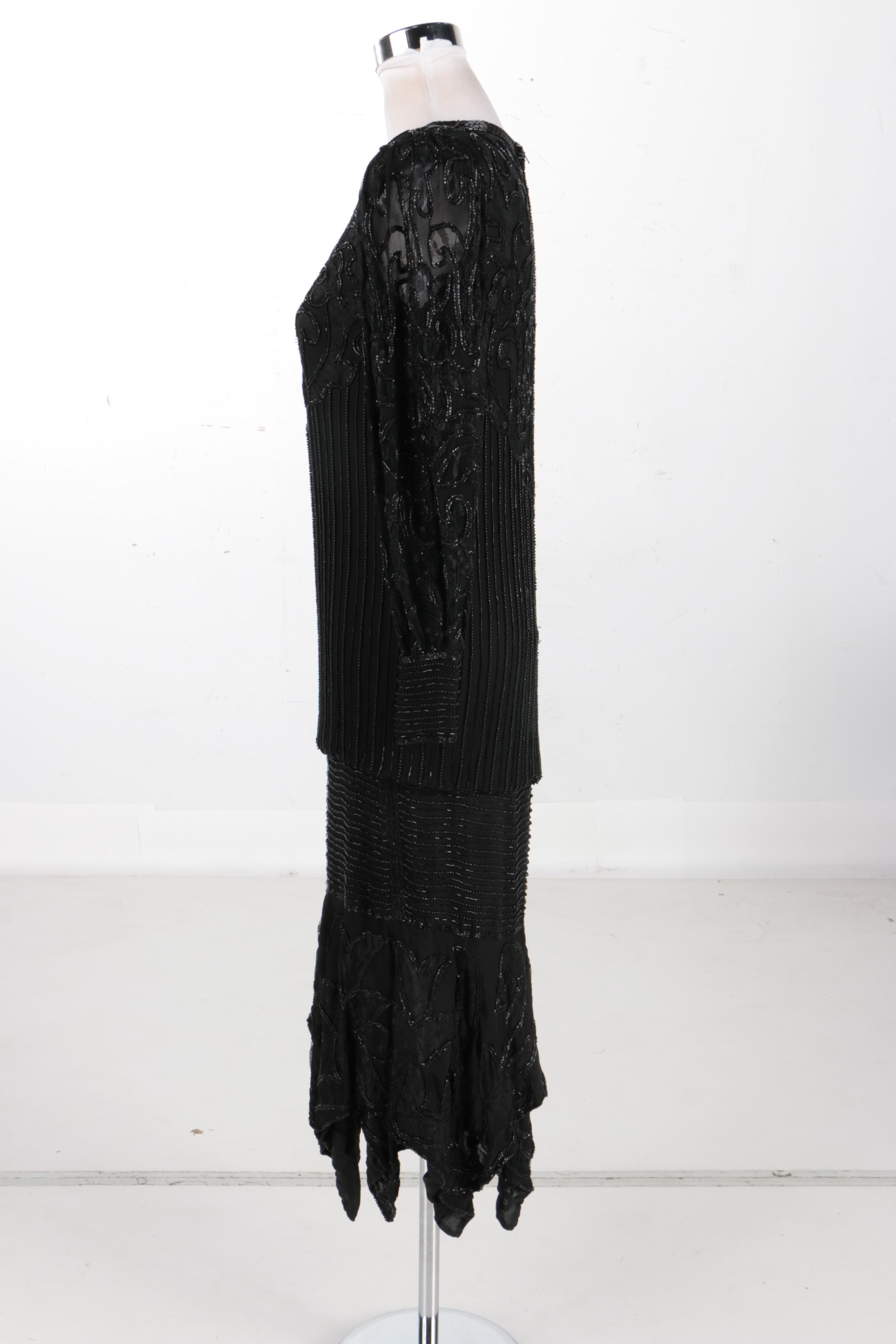 Circa1980 Silk, Lace, and Beaded Dress