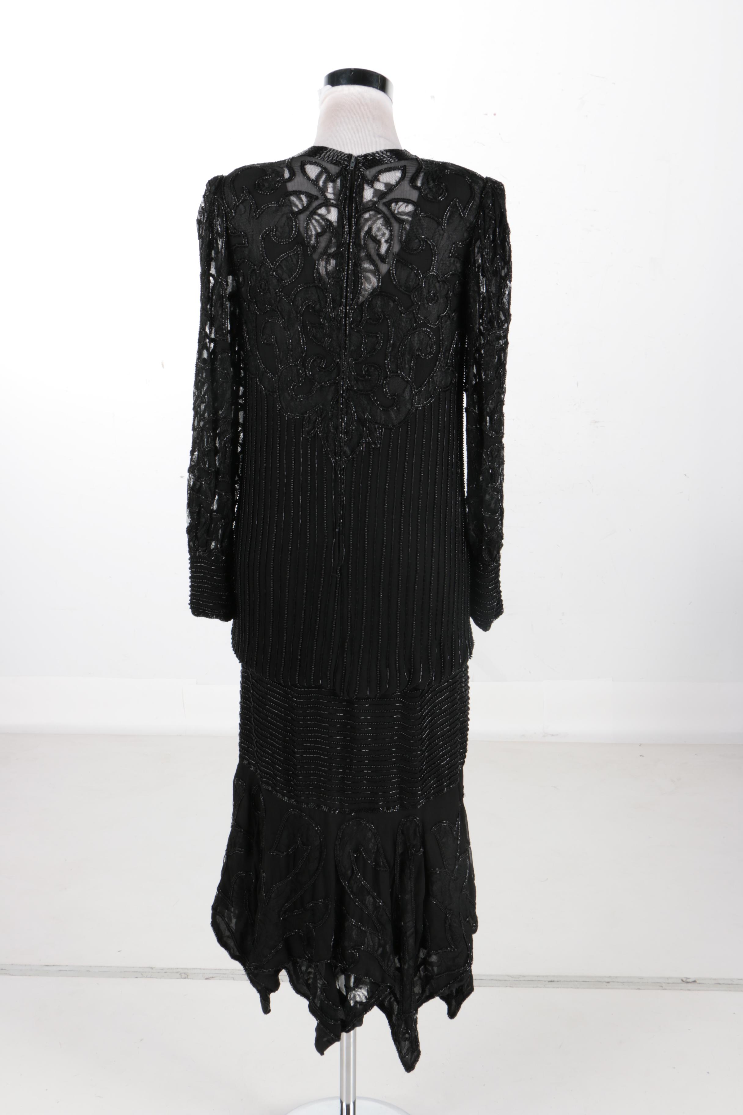 Circa1980 Silk, Lace, and Beaded Dress