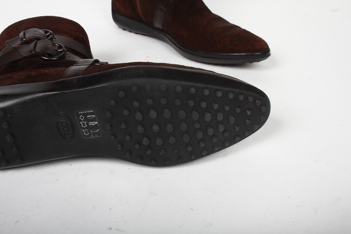 Tod's Brown Suede Women's Ankle Boots