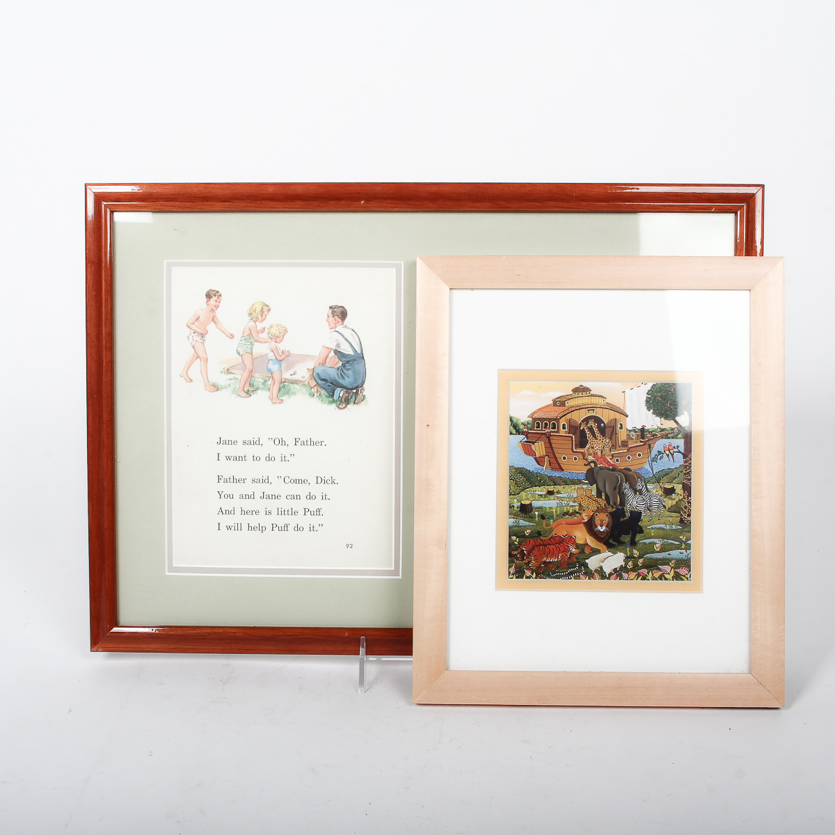 Two Framed Children's Nursery Offset Lithographs