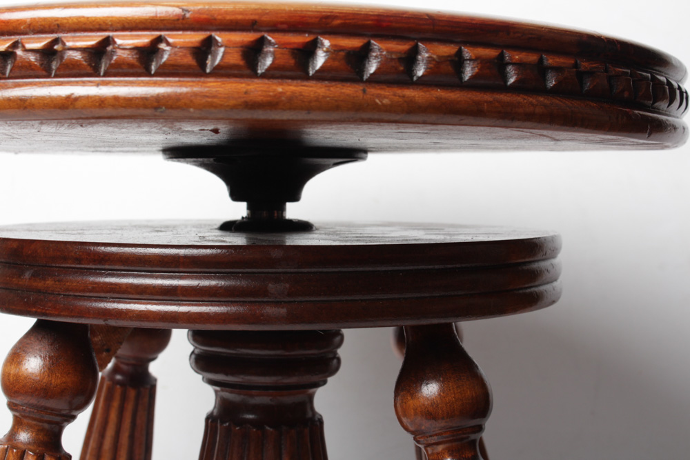 Antique Elevating Piano Stool