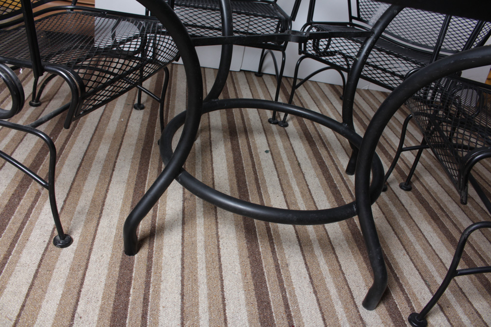 Vintage Wrought Iron Patio Table and Chairs