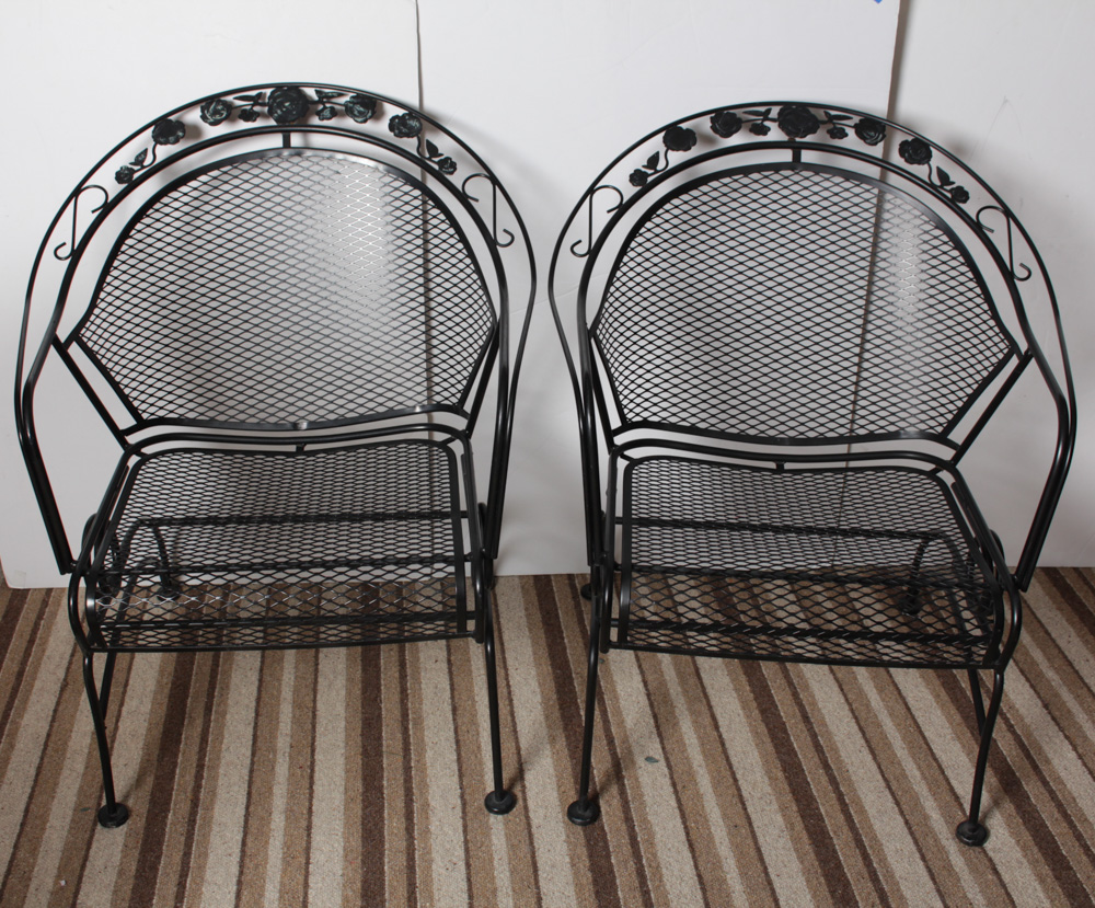 Vintage Wrought Iron Patio Table and Chairs