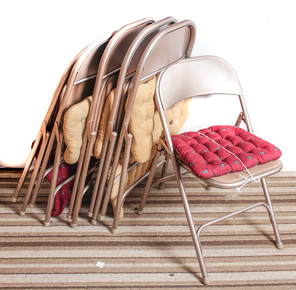 Vintage Folding Poker Table and Samsonite Chairs