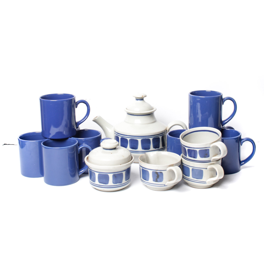 Vintage Stoneware Coffee and Tea Assortment