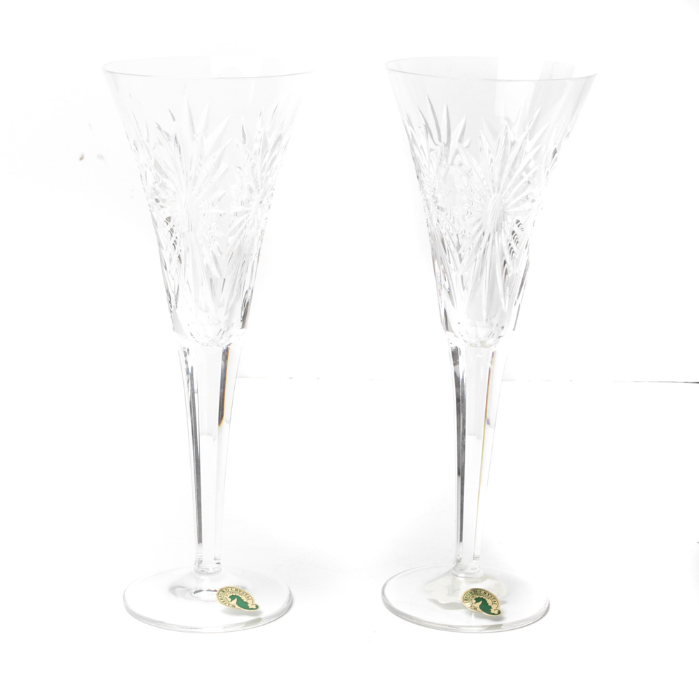 Waterford Crystal Millennium "Health" Toasting Flutes