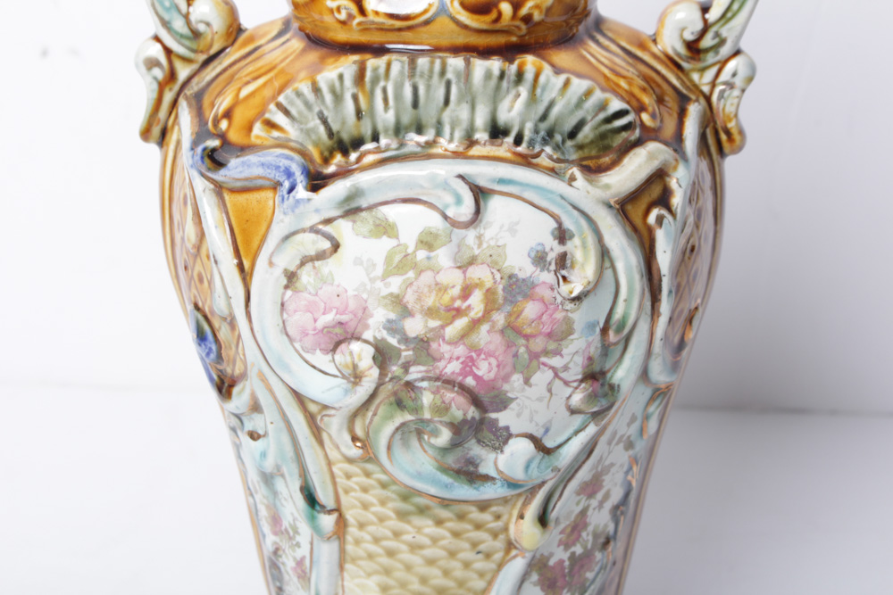 Antique English Majolica Vase