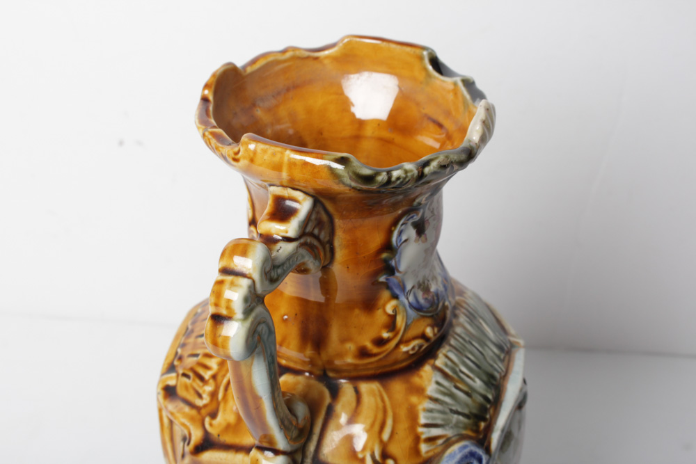 Antique English Majolica Vase