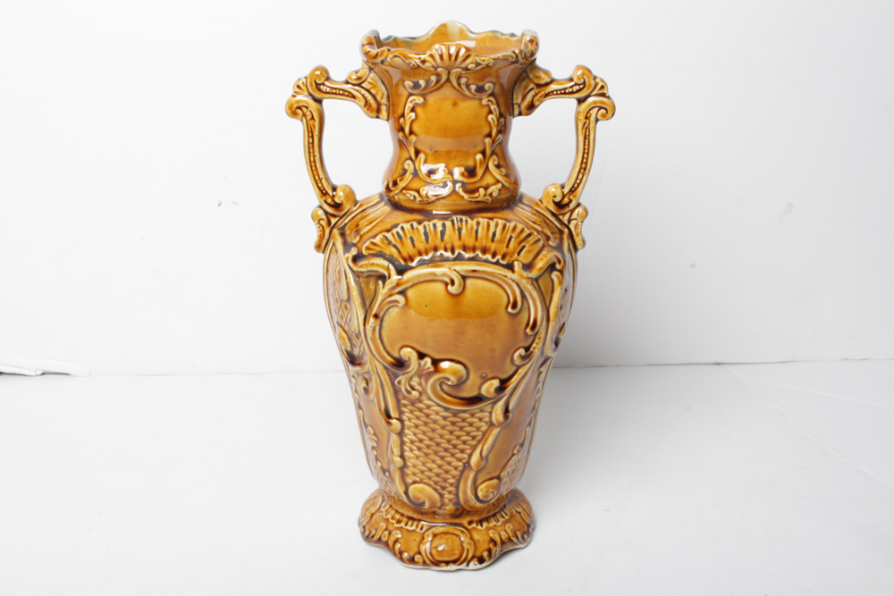 Antique English Majolica Vase