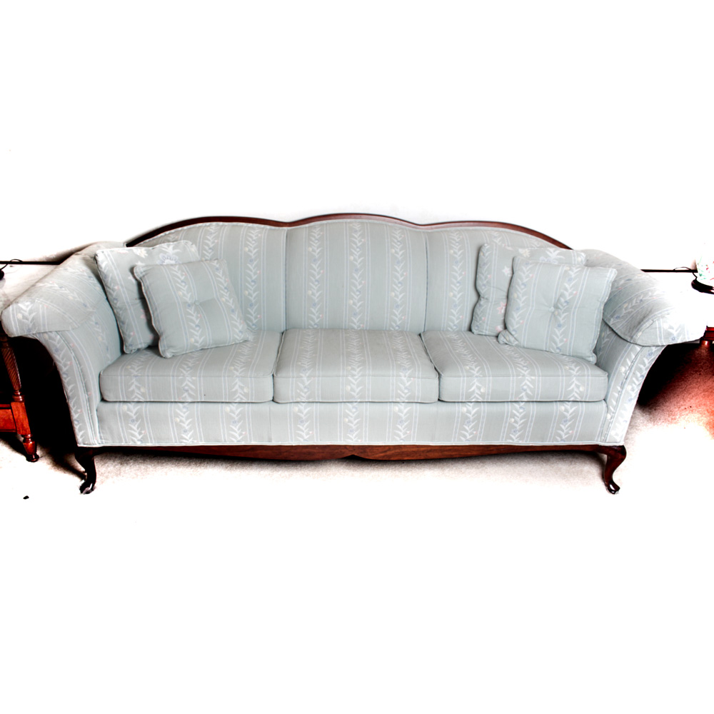 Vintage Clayton Marcus Queen Anne Style Upholstered Sofa