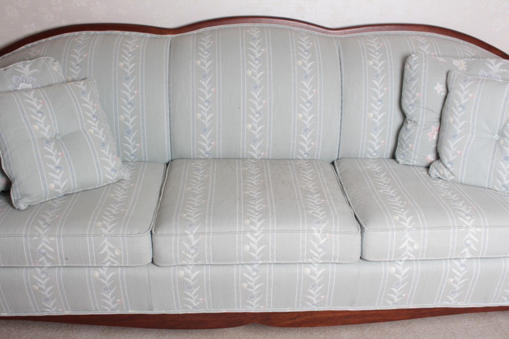 Vintage Clayton Marcus Queen Anne Style Upholstered Sofa