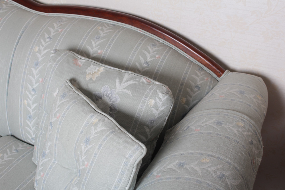 Vintage Clayton Marcus Queen Anne Style Upholstered Sofa