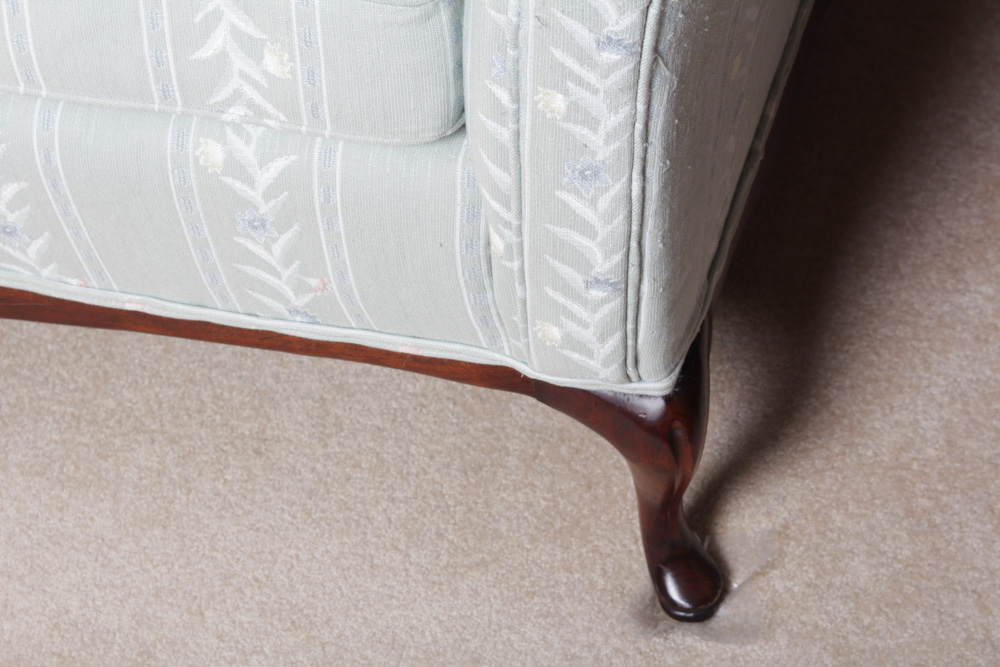 Vintage Clayton Marcus Queen Anne Style Upholstered Sofa