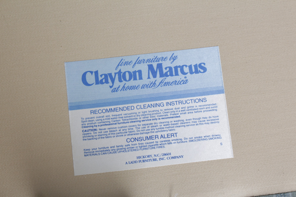 Vintage Clayton Marcus Queen Anne Style Upholstered Sofa