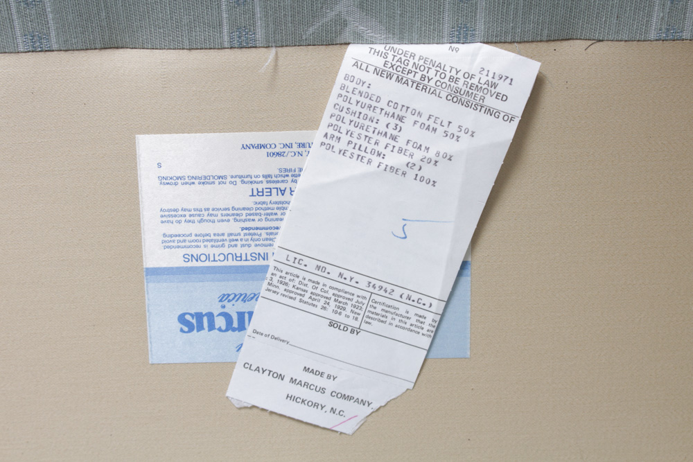 Vintage Clayton Marcus Queen Anne Style Upholstered Sofa