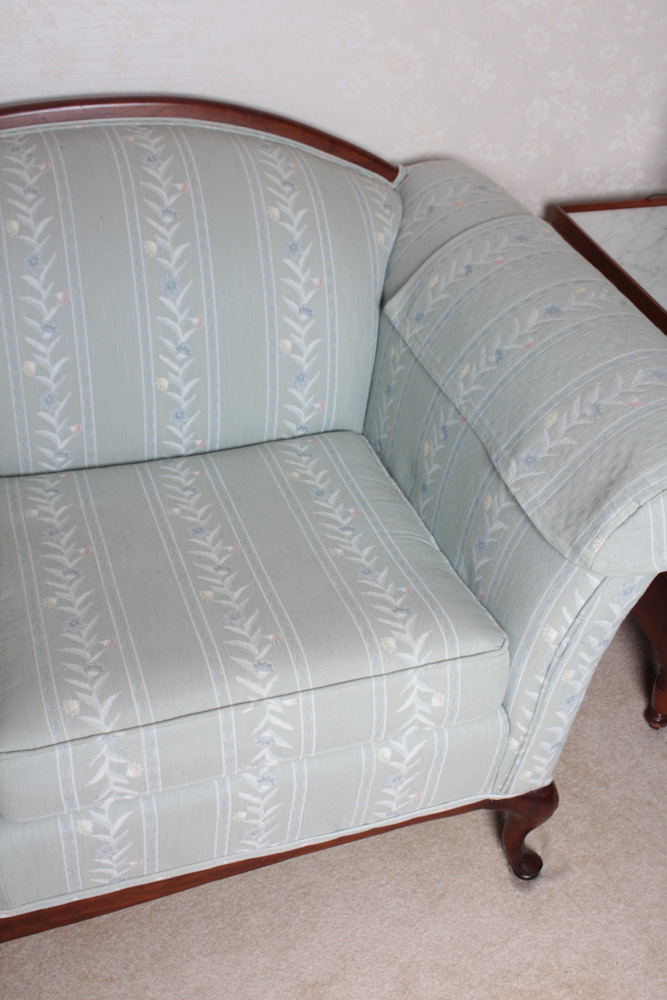Vintage Clayton Marcus Queen Anne Style Upholstered Sofa