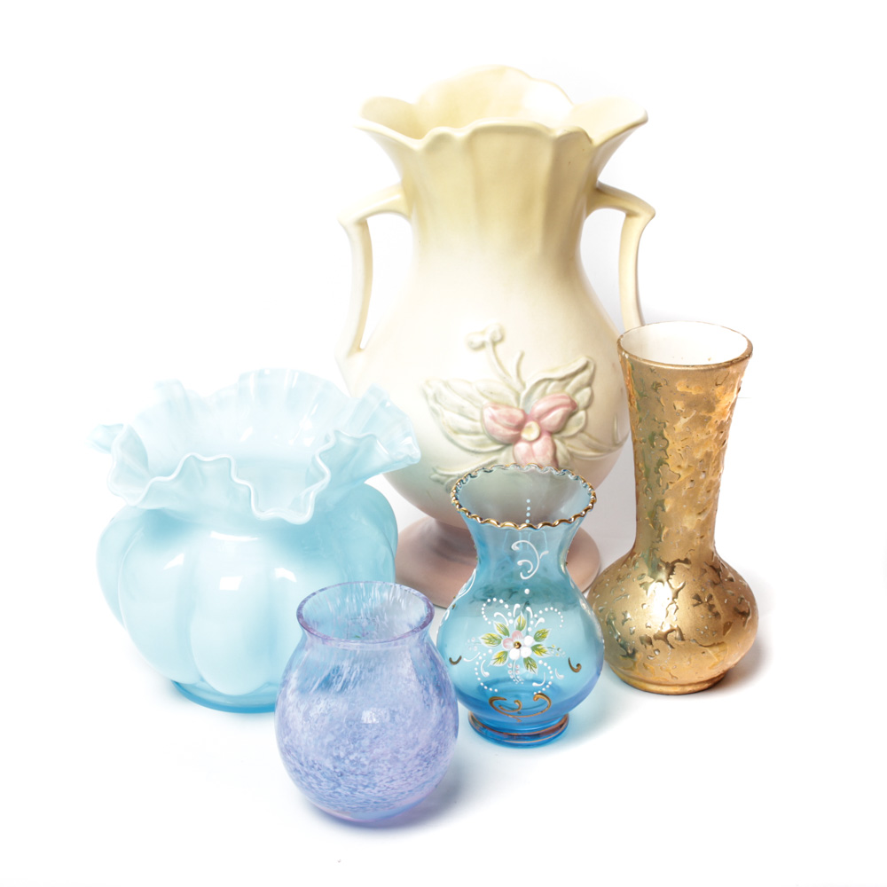 Vase Collection Featuring Hull Pottery