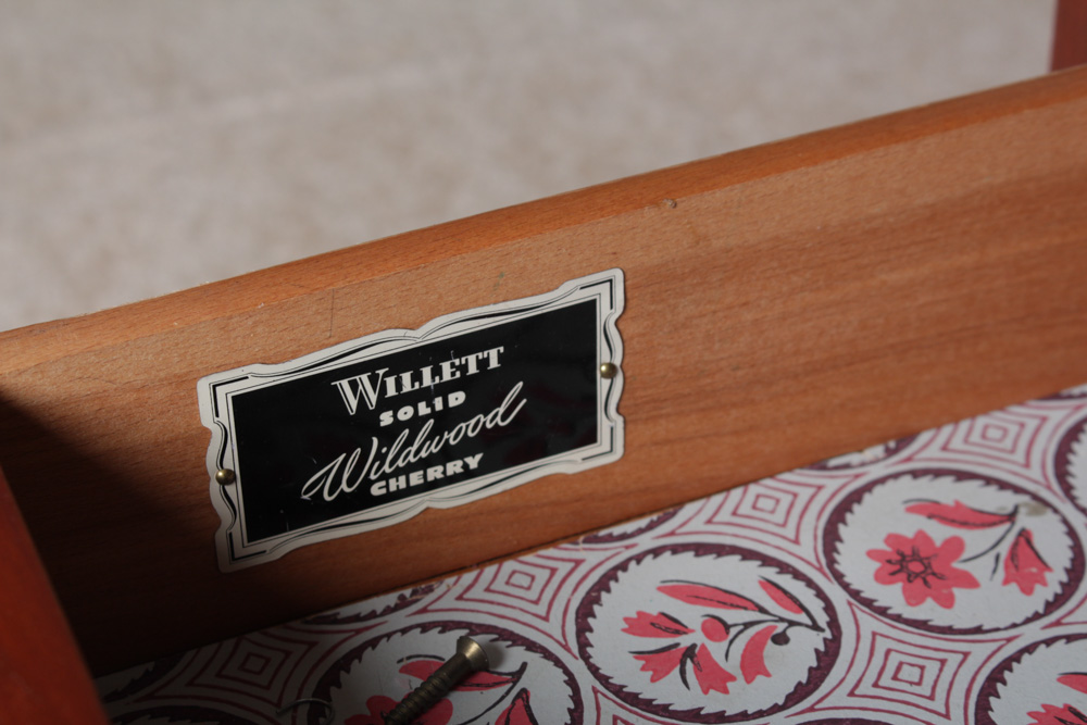 Vintage Willett Marble Top Cherry Side Tables