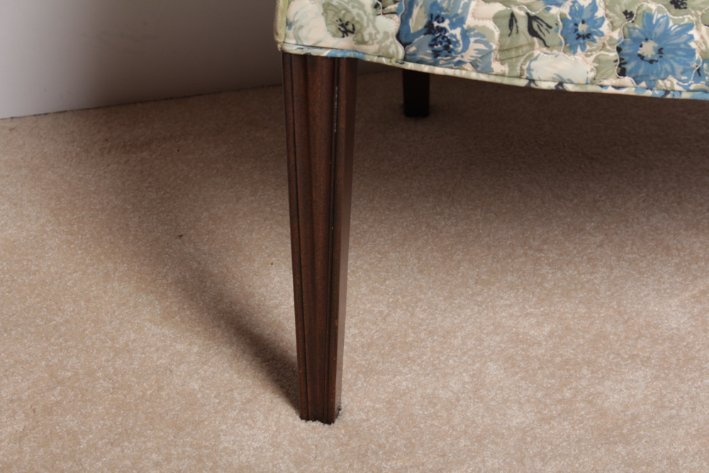 Vintage Wing Back Chair and Needlepoint Footstool