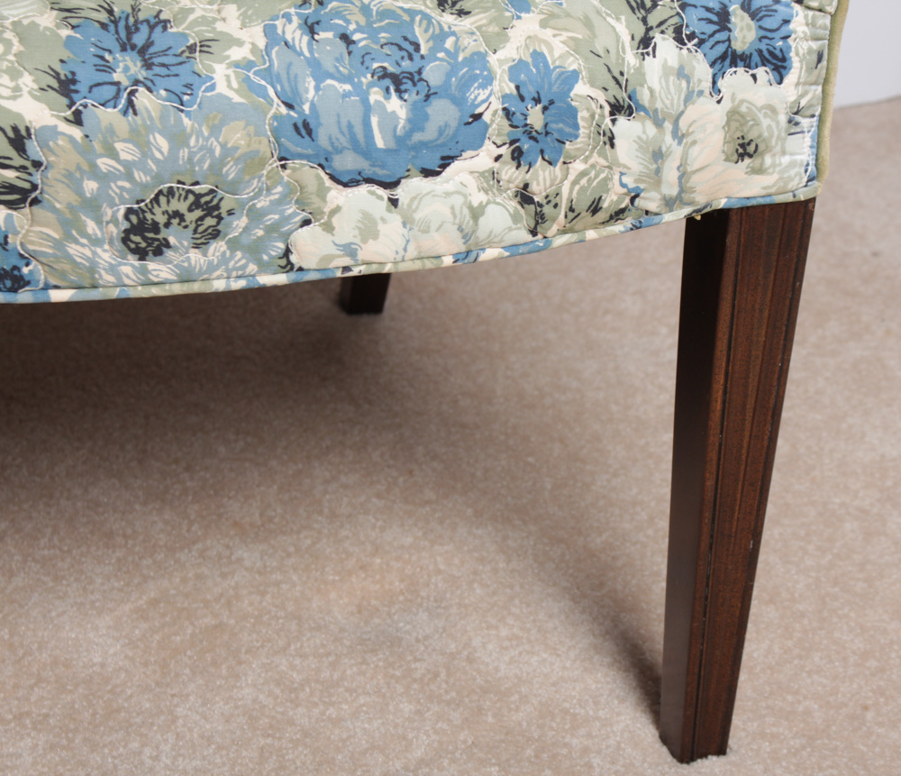 Vintage Wing Back Chair and Needlepoint Footstool