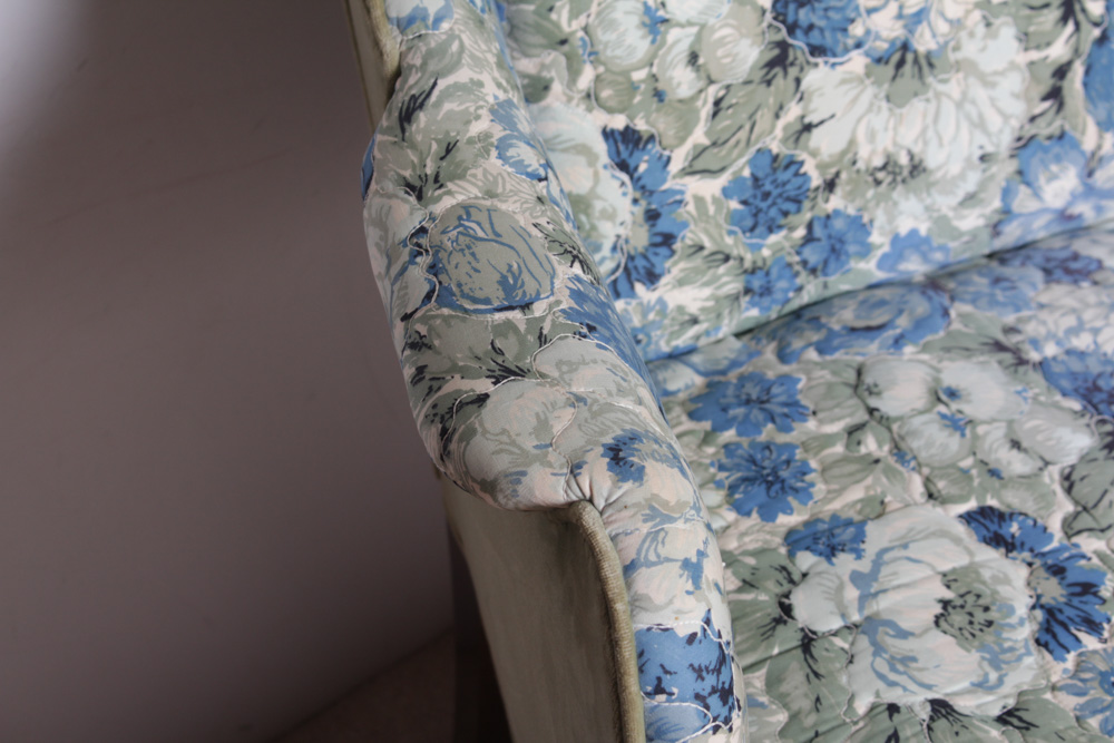 Vintage Wing Back Chair and Needlepoint Footstool