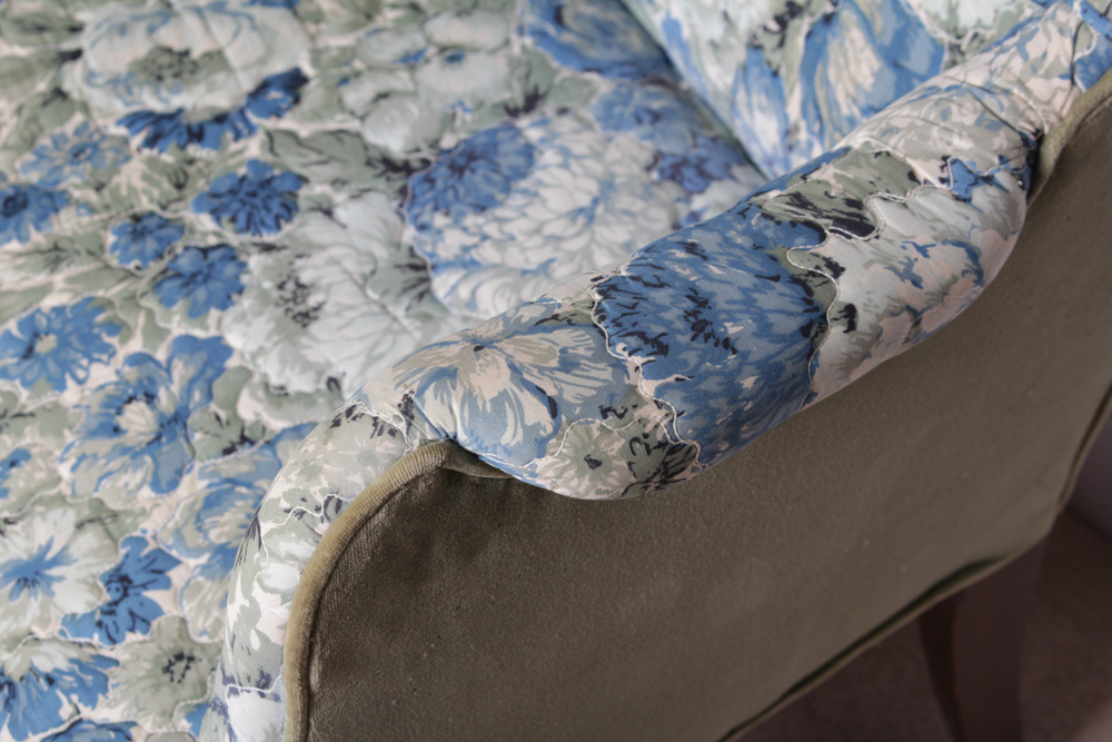 Vintage Wing Back Chair and Needlepoint Footstool