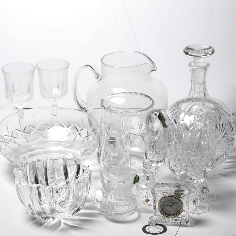 Assortment of Crystal Giftware Including Orrefors and Waterford