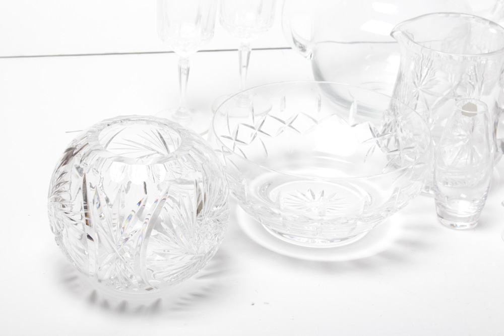 Assortment of Crystal Giftware Including Orrefors and Waterford