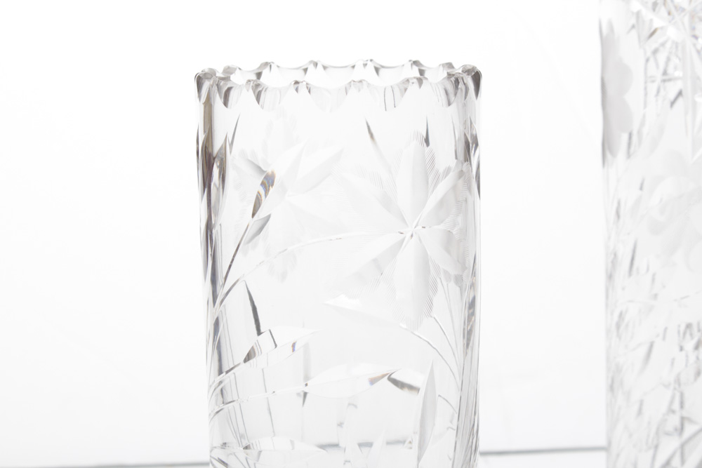 ABCG Style Cut Glass Vases