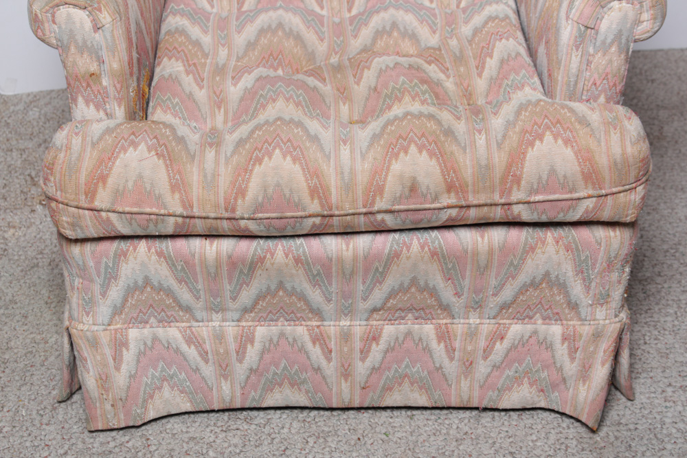 Vintage Lazarus Custom Upholstered Lounge Chairs and Ottoman