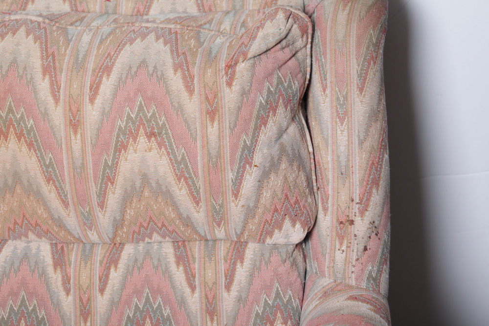 Vintage Lazarus Custom Upholstered Lounge Chairs and Ottoman