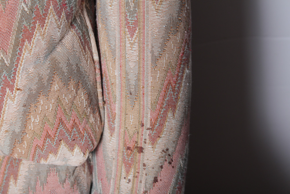 Vintage Lazarus Custom Upholstered Lounge Chairs and Ottoman