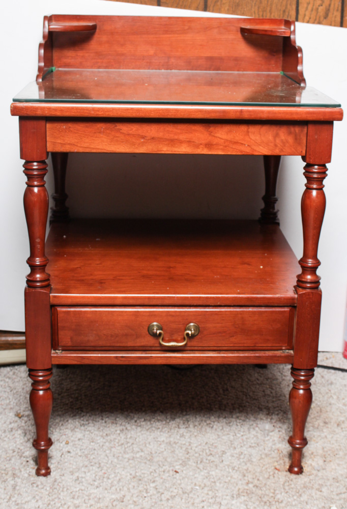 Vintage Cherry Wood Accent Tables