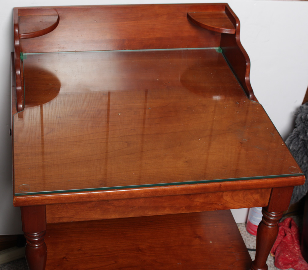 Vintage Cherry Wood Accent Tables