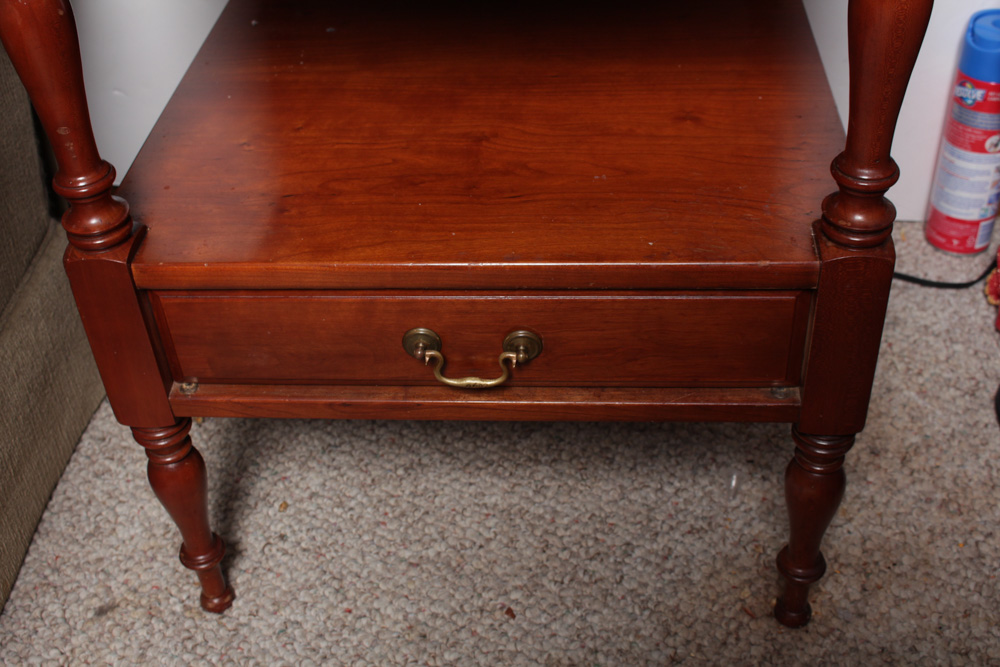 Vintage Cherry Wood Accent Tables