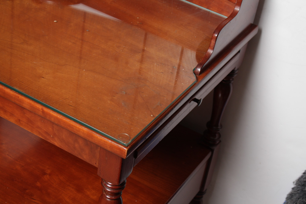 Vintage Cherry Wood Accent Tables