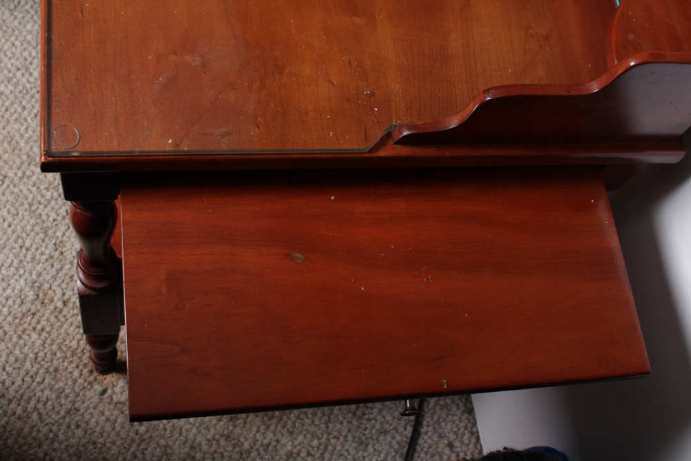 Vintage Cherry Wood Accent Tables