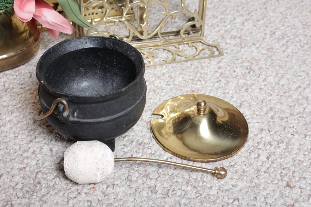 Brass Floor Lamp and Decor