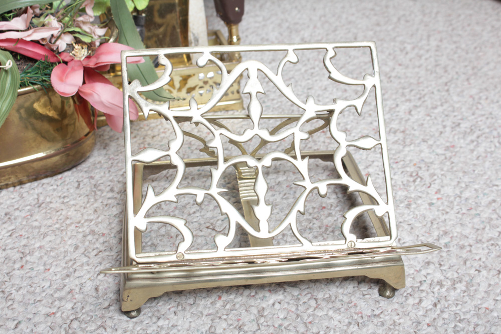 Brass Floor Lamp and Decor